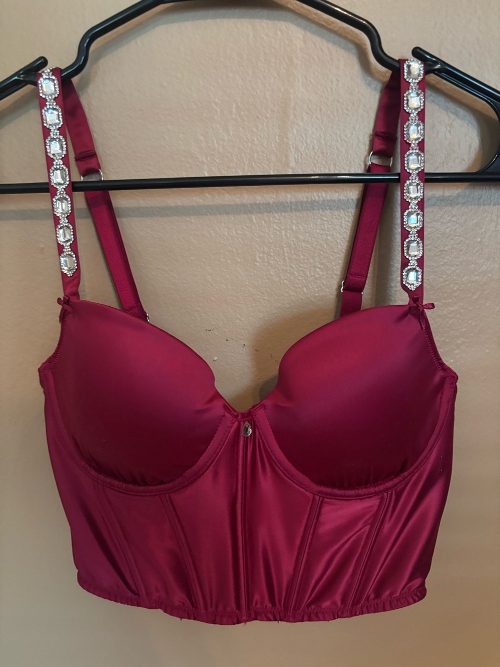 Women's Longline Bra Bustier in Deep Wine